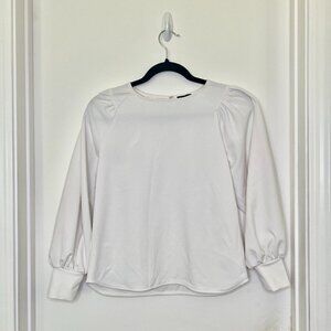 Ann Taylor Long-Sleeve Blouse, XSP, Cream